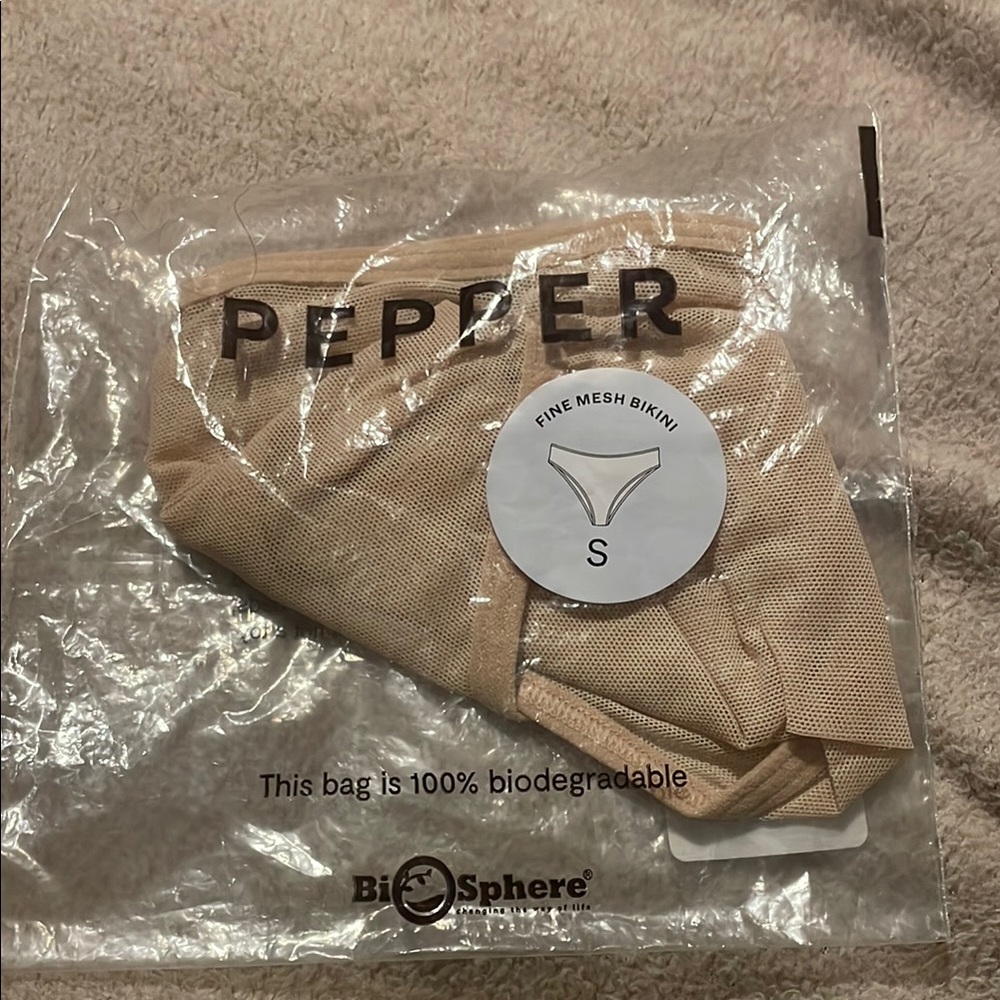 Cream Fine Mesh Bikini